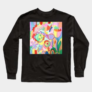 Bright colourful florals Long Sleeve T-Shirt